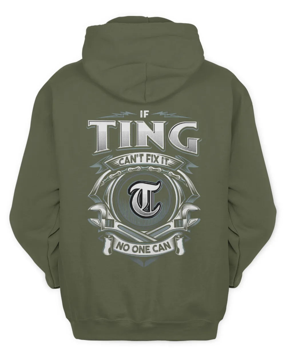 TING AP81-K4-626 - Personalized Ahmed Quote Apparel “If Ahmed Can't Fix It, No One Can” - Unisex Hoodie - Military Green