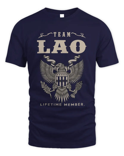 LAO TP06-K82 – Personalized Classic Style Apparel “Team NAME Lifetime Member” - Unisex Standard T-Shirt - Navy