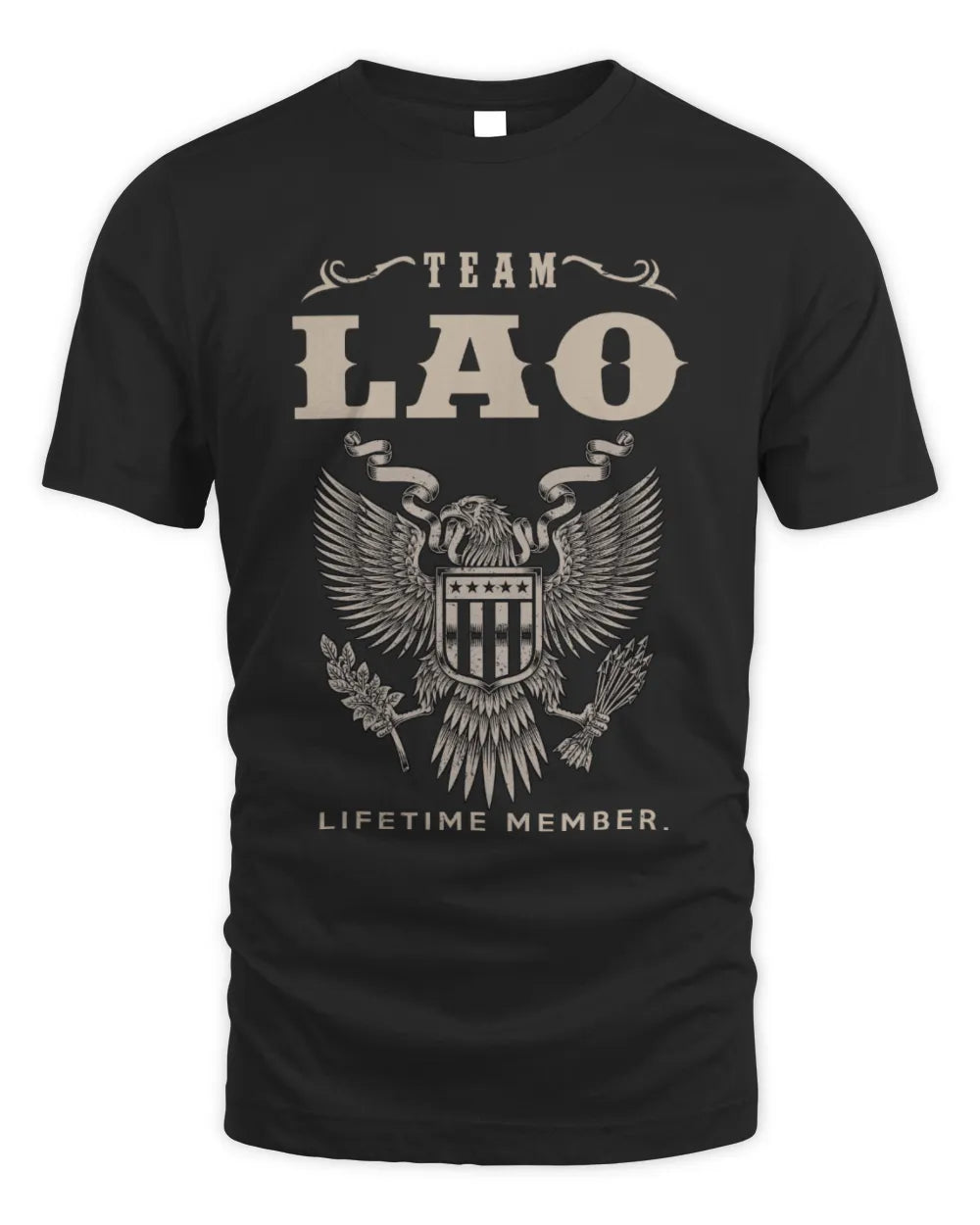 LAO TP06-K82 – Personalized Classic Style Apparel “Team NAME Lifetime Member” - Unisex Standard T-Shirt - Black