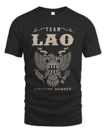 LAO TP06-K82 – Personalized Classic Style Apparel “Team NAME Lifetime Member” - Unisex Standard T-Shirt - Black