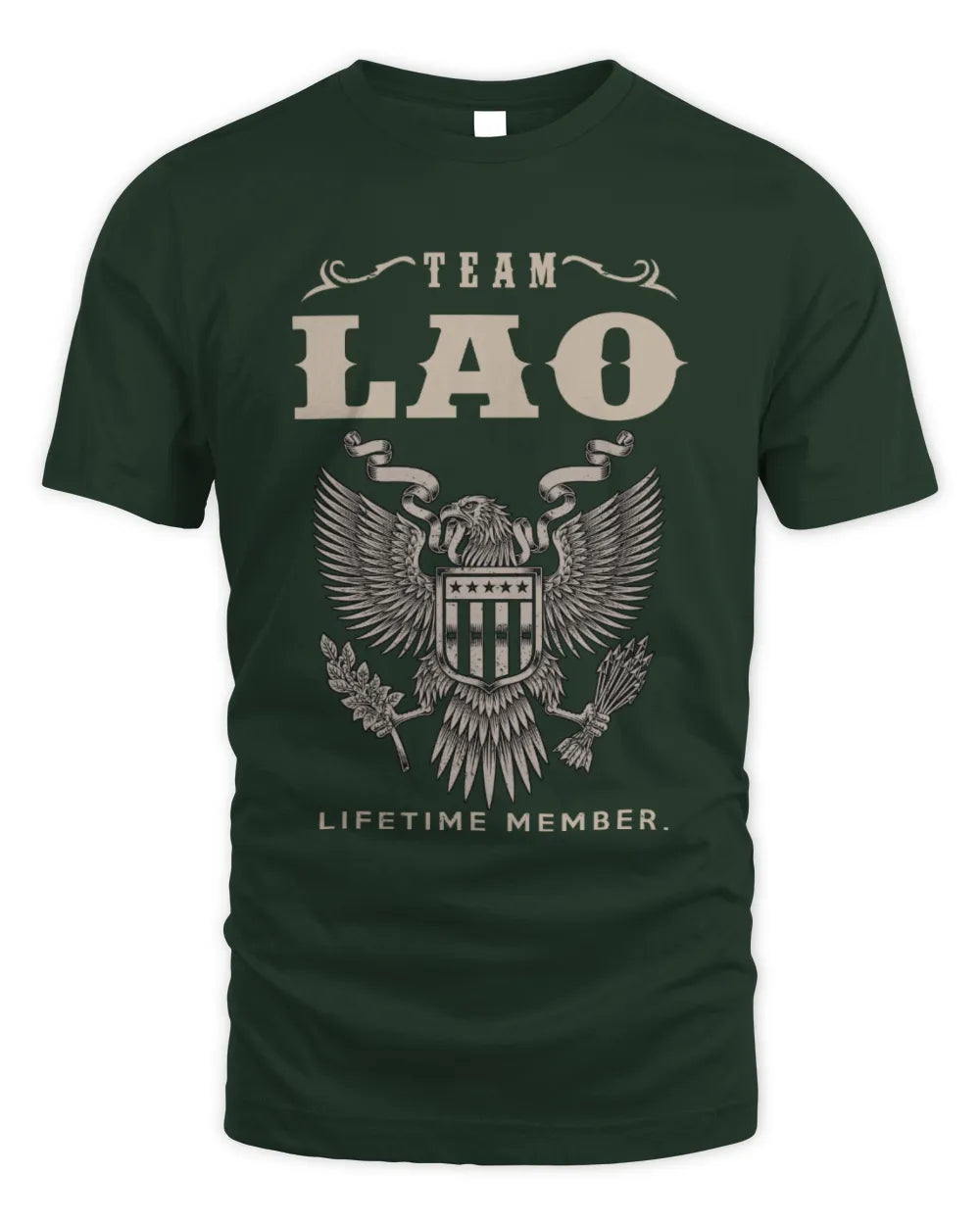 LAO TP06-K82 – Personalized Classic Style Apparel “Team NAME Lifetime Member” - Unisex Standard T-Shirt - Forest Green