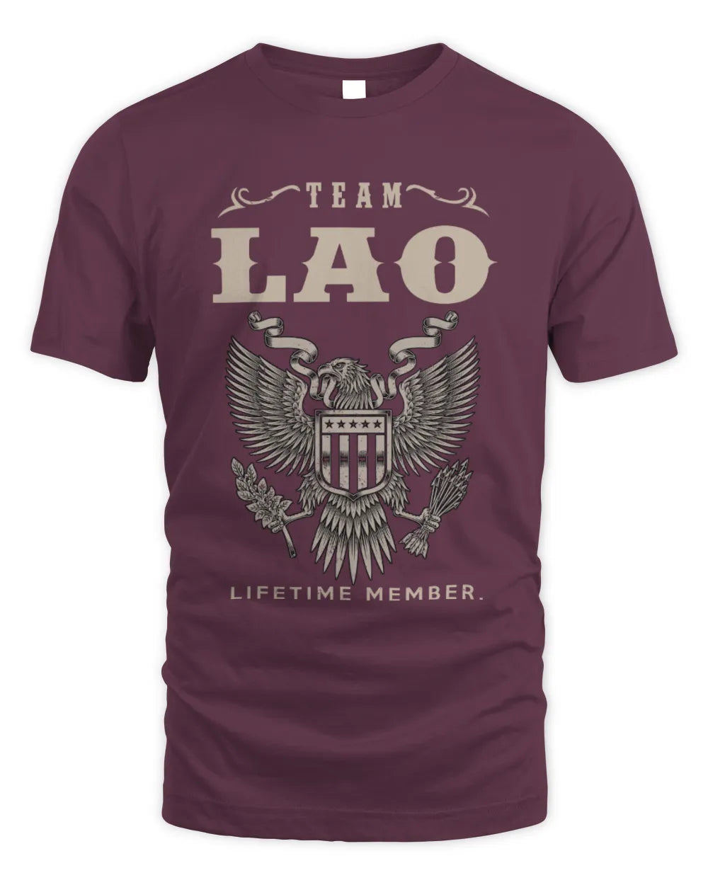 LAO TP06-K82 – Personalized Classic Style Apparel “Team NAME Lifetime Member” - Unisex Standard T-Shirt - Maroon