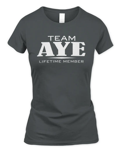 AYE BL62-K4-128 - Personalized “Team NAME Lifetime Member” - Women's Standard T-Shirt - Charcoal