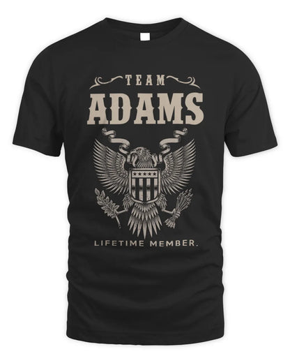 ADAMS TP06-K82 – Personalized Classic Style Apparel “Team NAME Lifetime Member” - Unisex Standard T-Shirt - Black