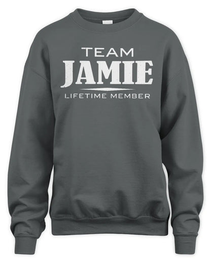 JAMIE BL62-K4-128 - Personalized “Team NAME Lifetime Member” - Unisex Sweatshirt - Charcoal