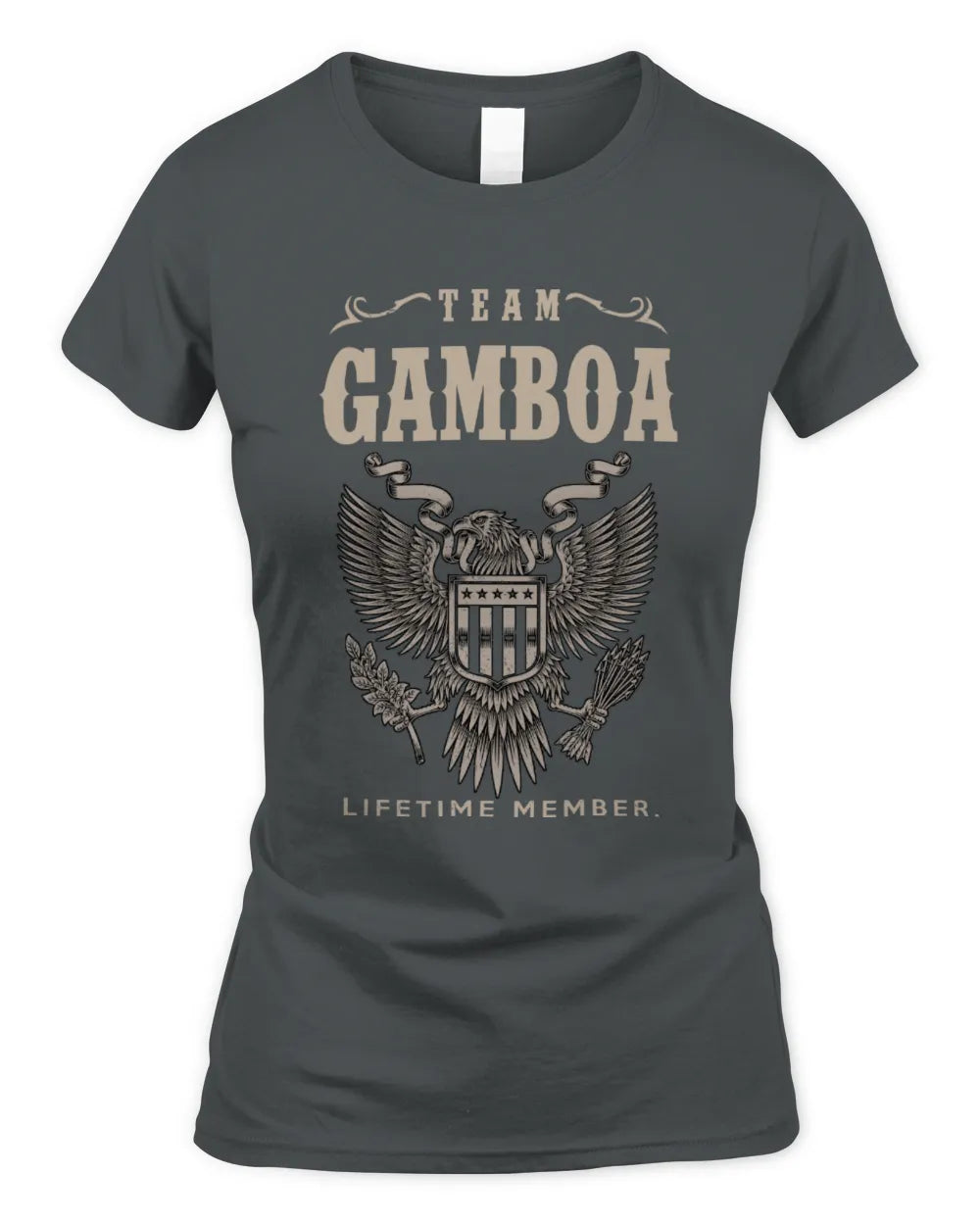 GAMBOA TP06-K82 – Personalized Classic Style Apparel “Team NAME Lifetime Member” - Women's Standard T-Shirt - Charcoal