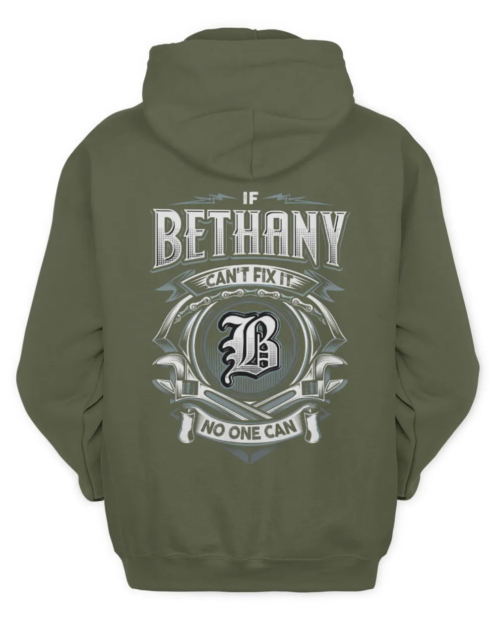 BETHANY AP81-K4-626 - Personalized Ahmed Quote Apparel “If Ahmed Can't Fix It, No One Can” - Unisex Hoodie - Military Green
