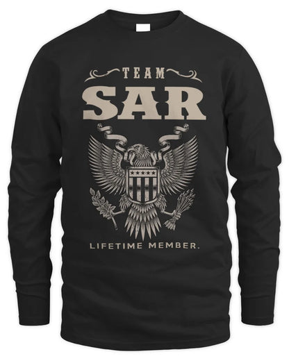 SAR TP06-K82 – Personalized Classic Style Apparel “Team NAME Lifetime Member” - Men's Long Sleeved T-Shirt - Black