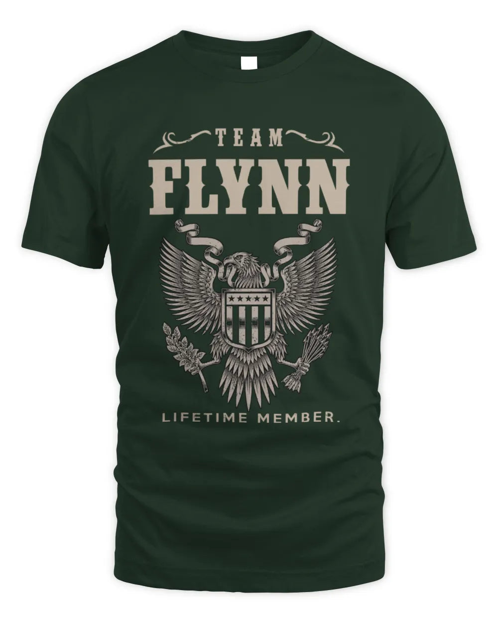 FLYNN TP06-K82 – Personalized Classic Style Apparel “Team NAME Lifetime Member” - Unisex Standard T-Shirt - Forest Green