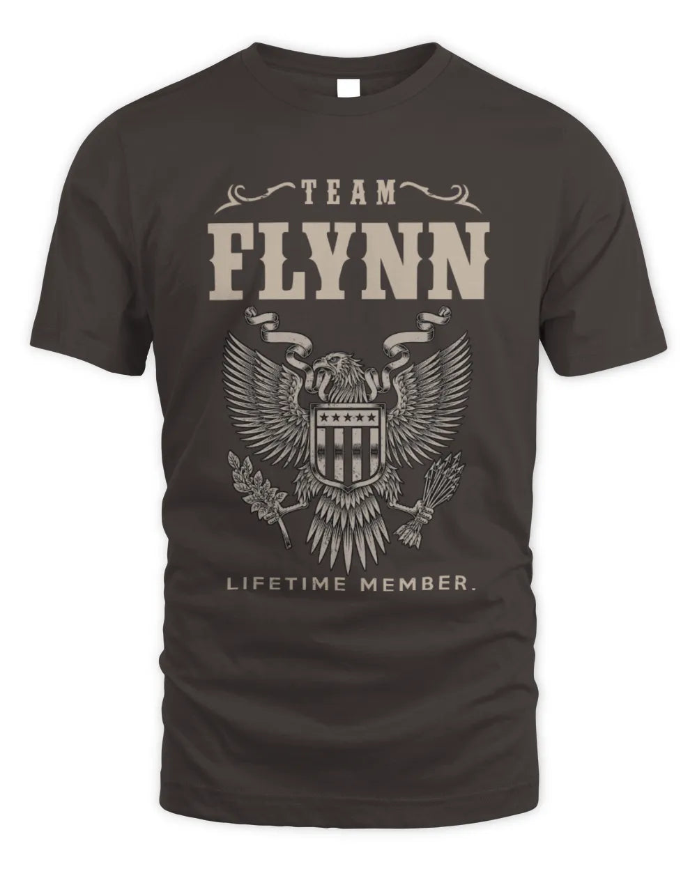 FLYNN TP06-K82 – Personalized Classic Style Apparel “Team NAME Lifetime Member” - Unisex Standard T-Shirt - Dark Chocolate