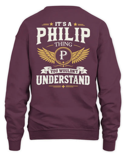 PHILIP KT06-M008 It’s a [NAME] Thing – You Wouldn’t Understand | Personalized Vintage T-Shirt - Unisex Sweatshirt - Maroon