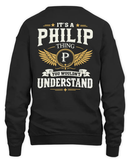 PHILIP KT06-M008 It’s a [NAME] Thing – You Wouldn’t Understand | Personalized Vintage T-Shirt - Unisex Sweatshirt - Black