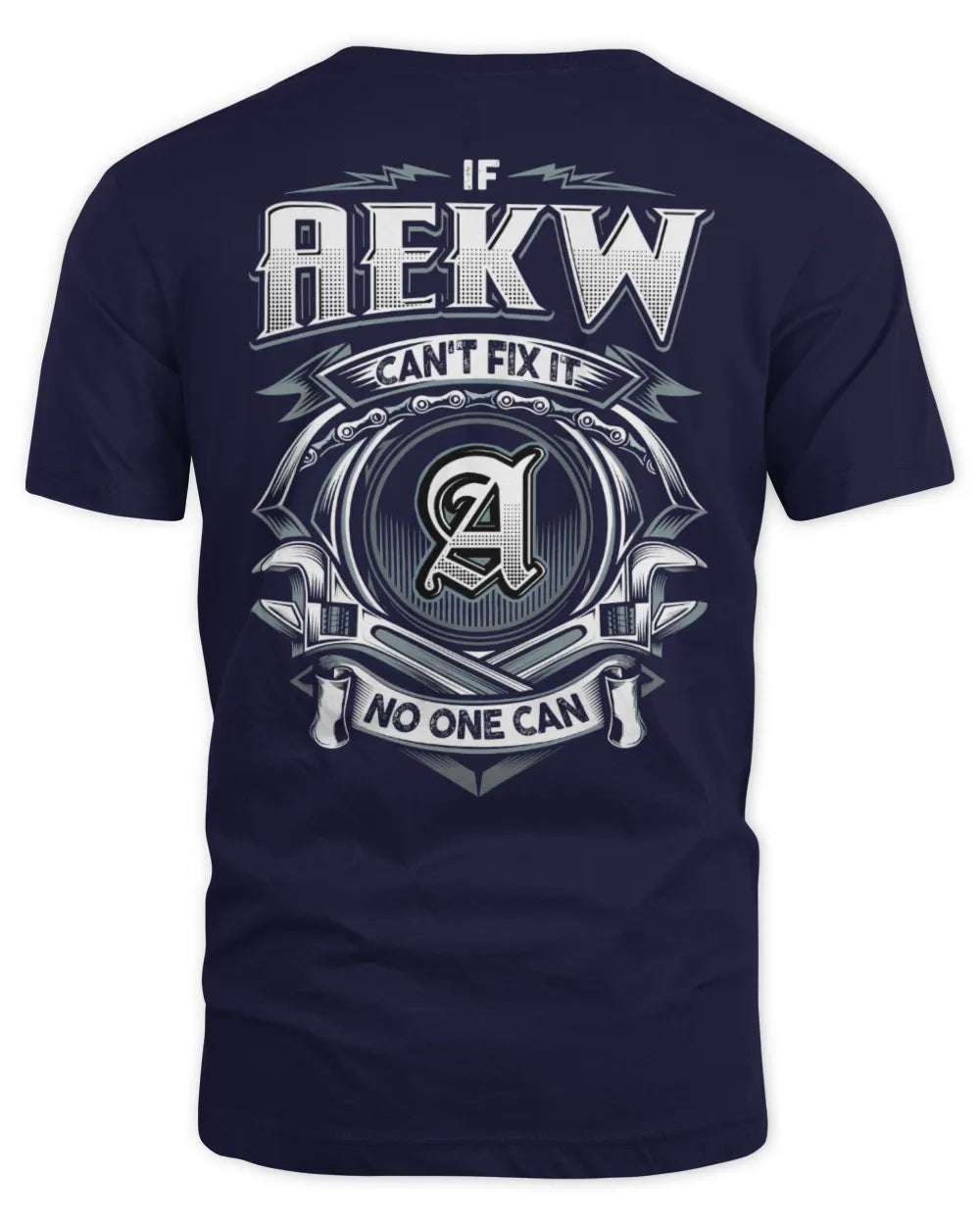 AEKW AP81-K4-626 - Personalized Ahmed Quote Apparel “If Ahmed Can't Fix It, No One Can” - Unisex Standard T-Shirt - Navy