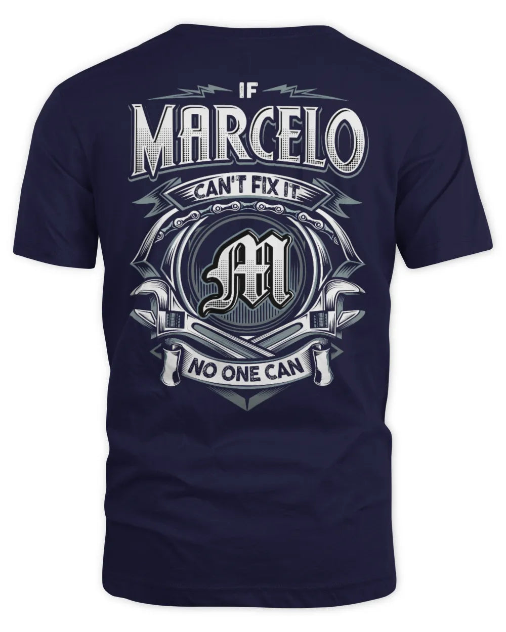 MARCELO AP81-K4-626 - Personalized Ahmed Quote Apparel “If Ahmed Can't Fix It, No One Can” - Unisex Standard T-Shirt - Navy
