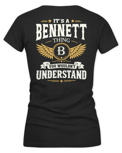 BENNETT KT06-M008 It’s a [NAME] Thing – You Wouldn’t Understand | Personalized Vintage T-Shirt - Women's V-Neck T-Shirt - Black