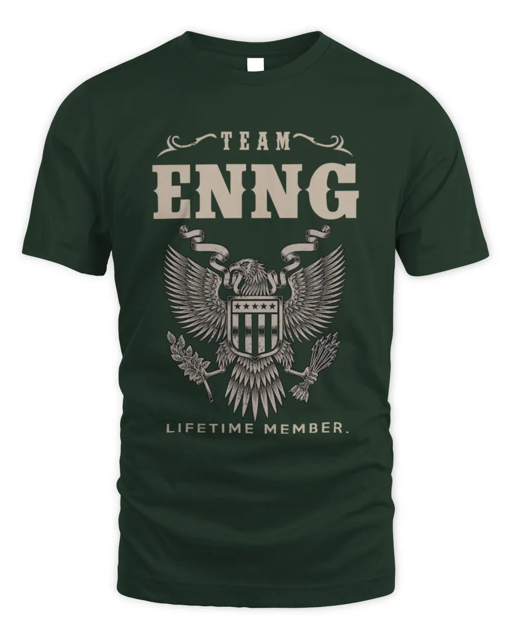 ENNG TP06-K82 – Personalized Classic Style Apparel “Team NAME Lifetime Member” - Unisex Standard T-Shirt - Forest Green