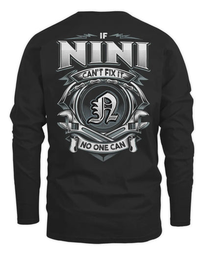 NINI AP81-K4-626 - Personalized Ahmed Quote Apparel “If Ahmed Can't Fix It, No One Can” - Men's Long Sleeved T-Shirt - Black
