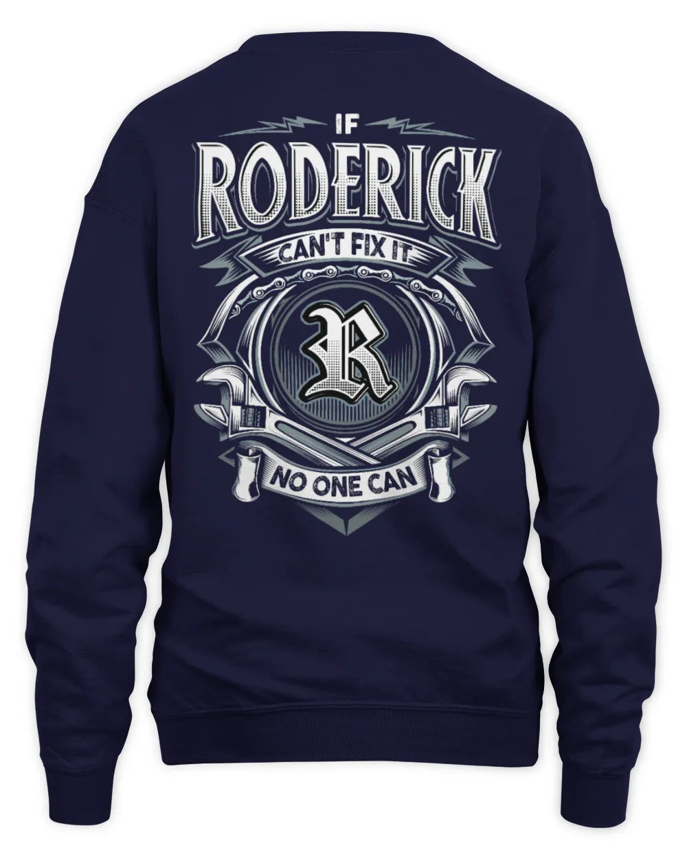 RODERICK AP81-K4-626 - Personalized Ahmed Quote Apparel “If Ahmed Can't Fix It, No One Can” - Unisex Sweatshirt - Navy