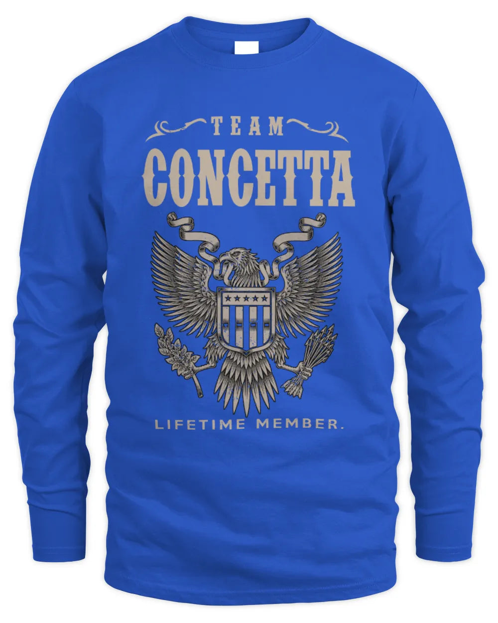 CONCETTA TP06-K82 – Personalized Classic Style Apparel “Team NAME Lifetime Member” - Men's Long Sleeved T-Shirt - Royal