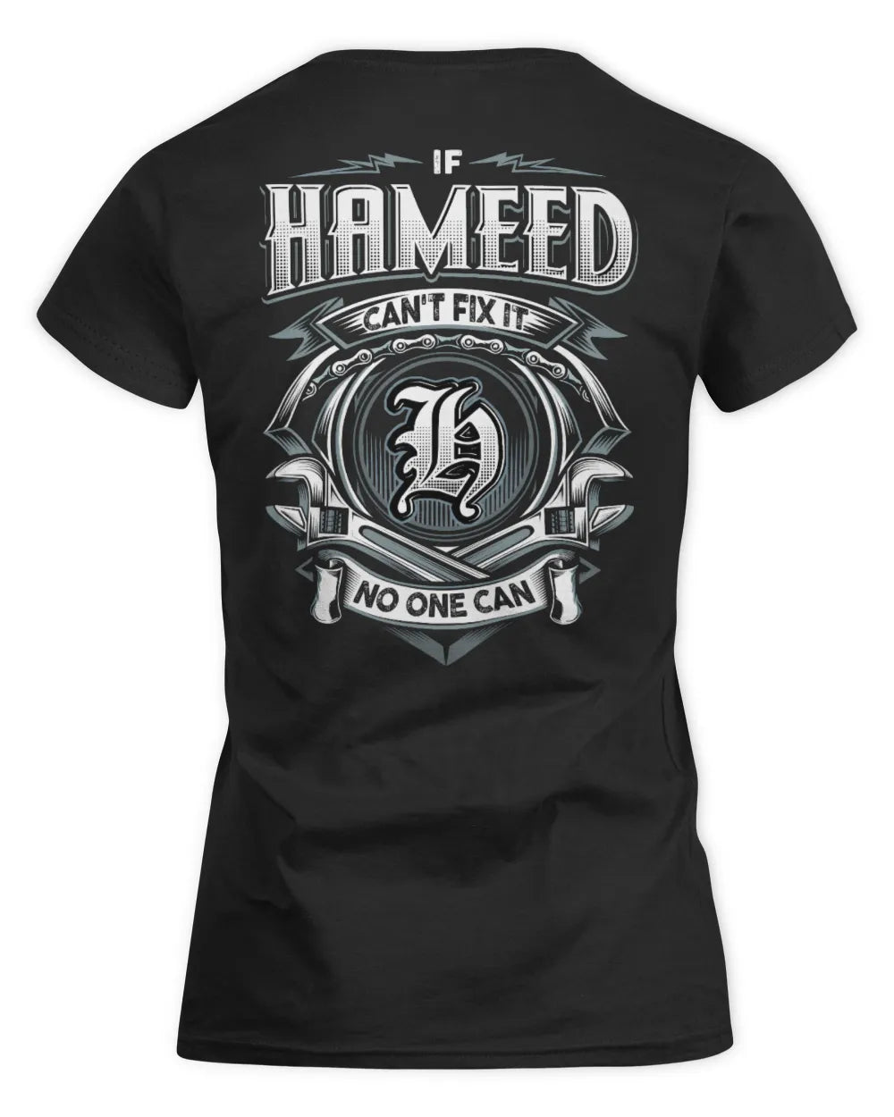 HAMEED AP81-K4-626 - Personalized Ahmed Quote Apparel “If Ahmed Can't Fix It, No One Can” - Women's Standard T-Shirt - Black