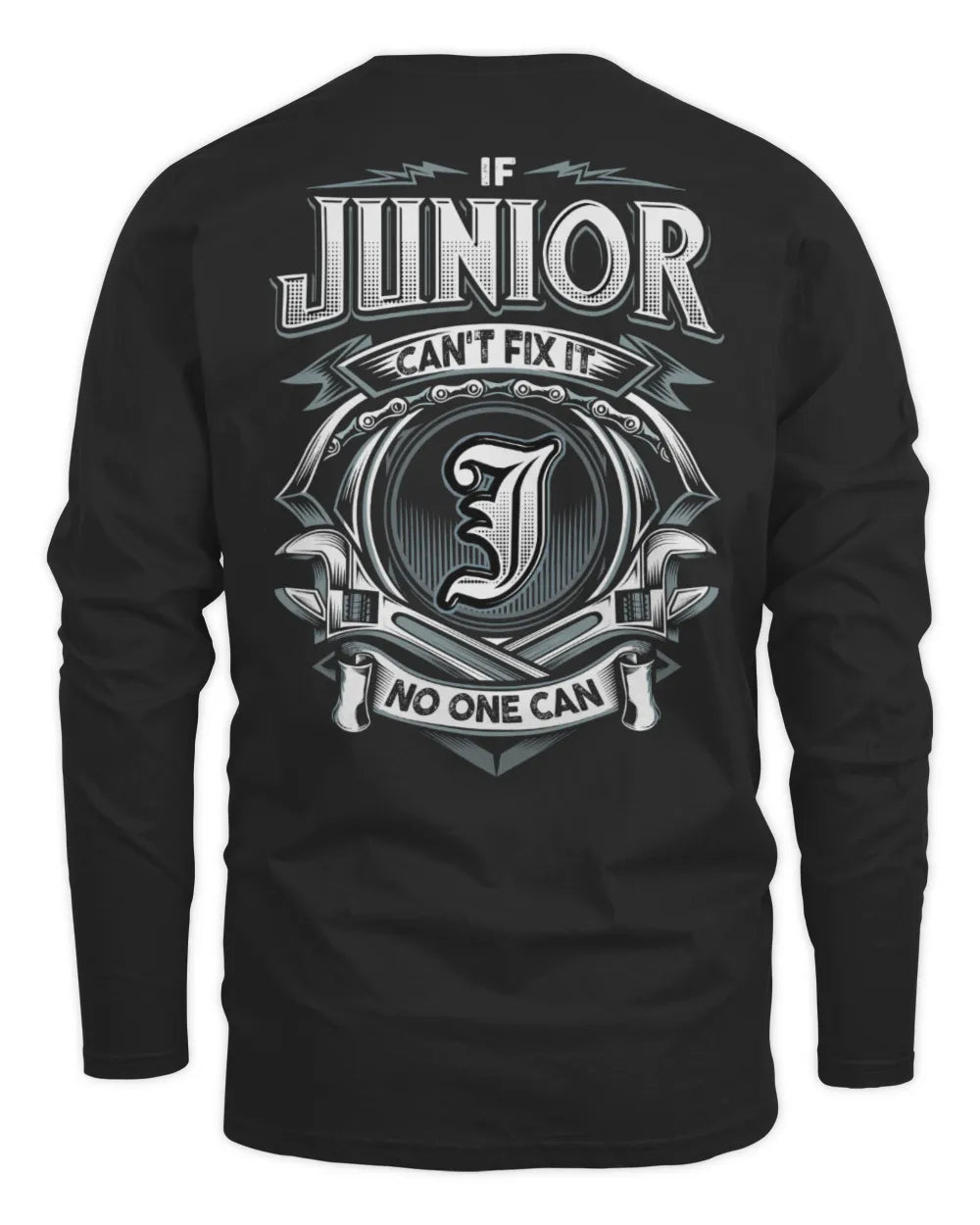 JUNIOR AP81-K4-626 - Personalized Ahmed Quote Apparel “If Ahmed Can't Fix It, No One Can” - Men's Long Sleeved T-Shirt - Black