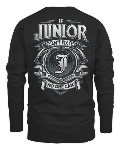 JUNIOR AP81-K4-626 - Personalized Ahmed Quote Apparel “If Ahmed Can't Fix It, No One Can” - Men's Long Sleeved T-Shirt - Black