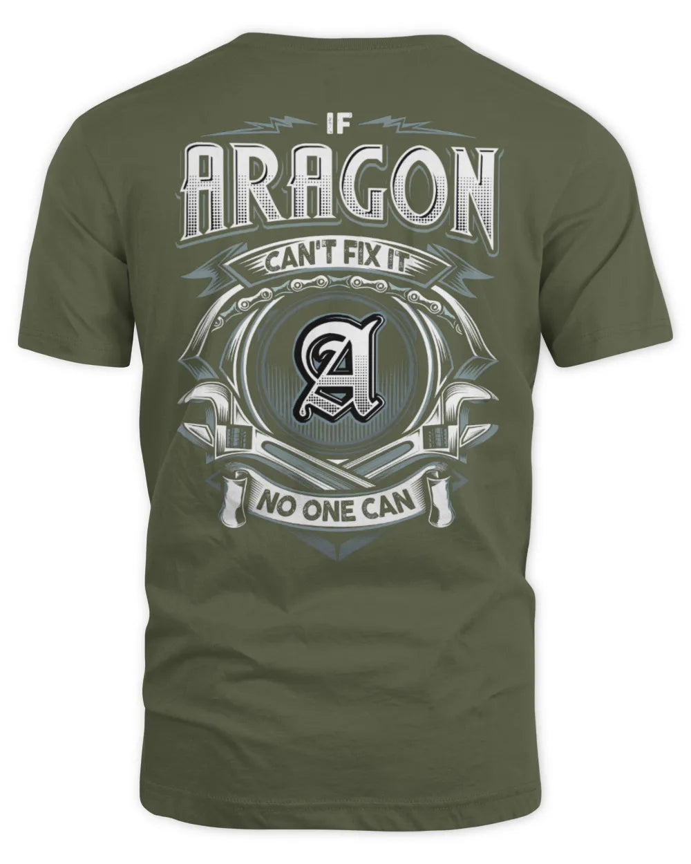 ARAGON AP81-K4-626 - Personalized Ahmed Quote Apparel “If Ahmed Can't Fix It, No One Can” - Unisex Standard T-Shirt - Military Green