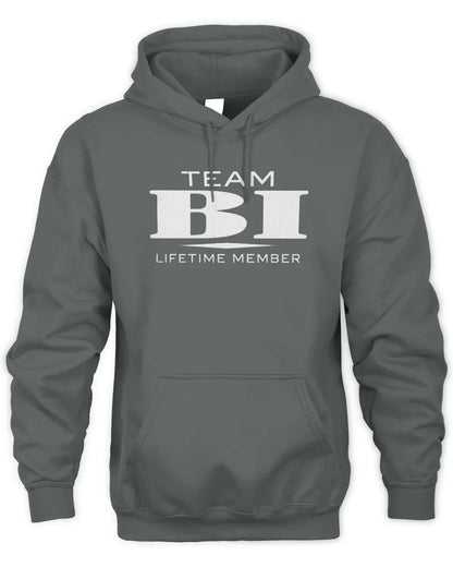 BI BL62-K4-128 - Personalized “Team NAME Lifetime Member” - Unisex Hoodie - Charcoal
