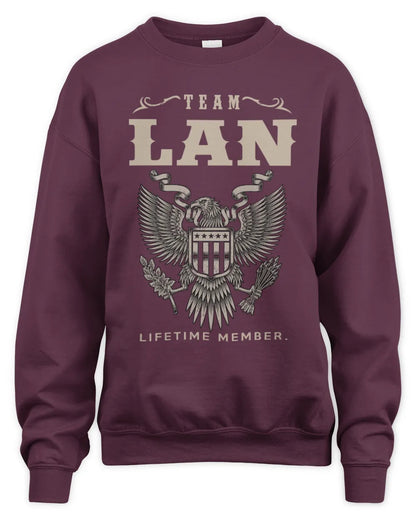 LAN TP06-K82 – Personalized Classic Style Apparel “Team NAME Lifetime Member” - Unisex Sweatshirt - Maroon