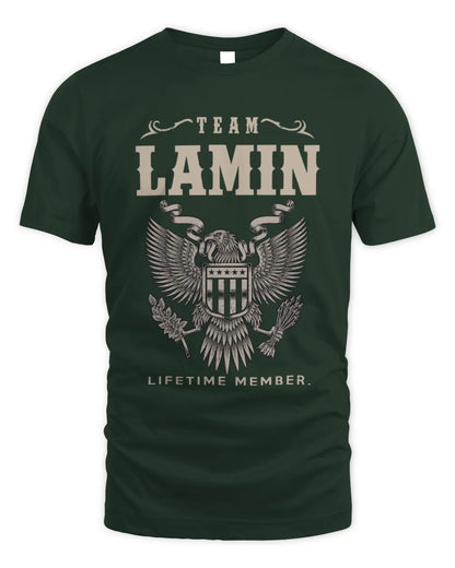 LAMIN TP06-K82 – Personalized Classic Style Apparel “Team NAME Lifetime Member” - Unisex Standard T-Shirt - Forest Green