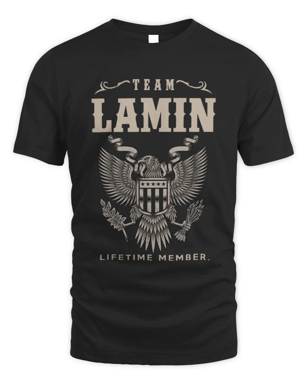 LAMIN TP06-K82 – Personalized Classic Style Apparel “Team NAME Lifetime Member” - Unisex Standard T-Shirt - Black