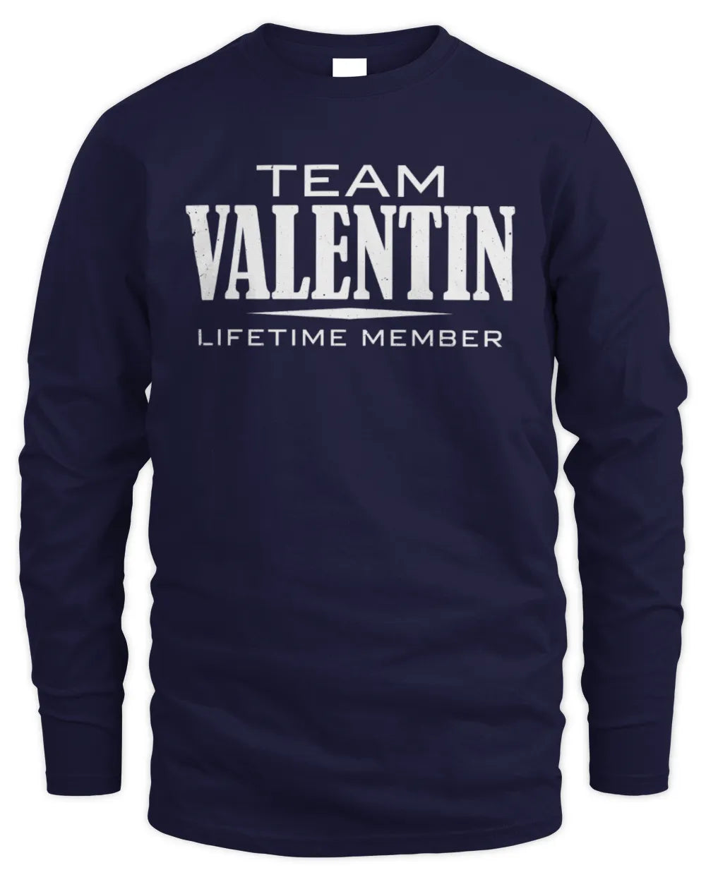 VALENTIN BL62-K4-128 - Personalized “Team NAME Lifetime Member” - Men's Long Sleeved T-Shirt - Navy