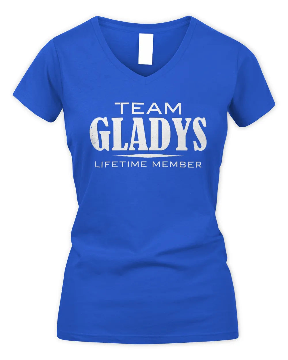 GLADYS BL62-K4-128 - Personalized “Team NAME Lifetime Member” - Women's V-Neck T-Shirt - Royal