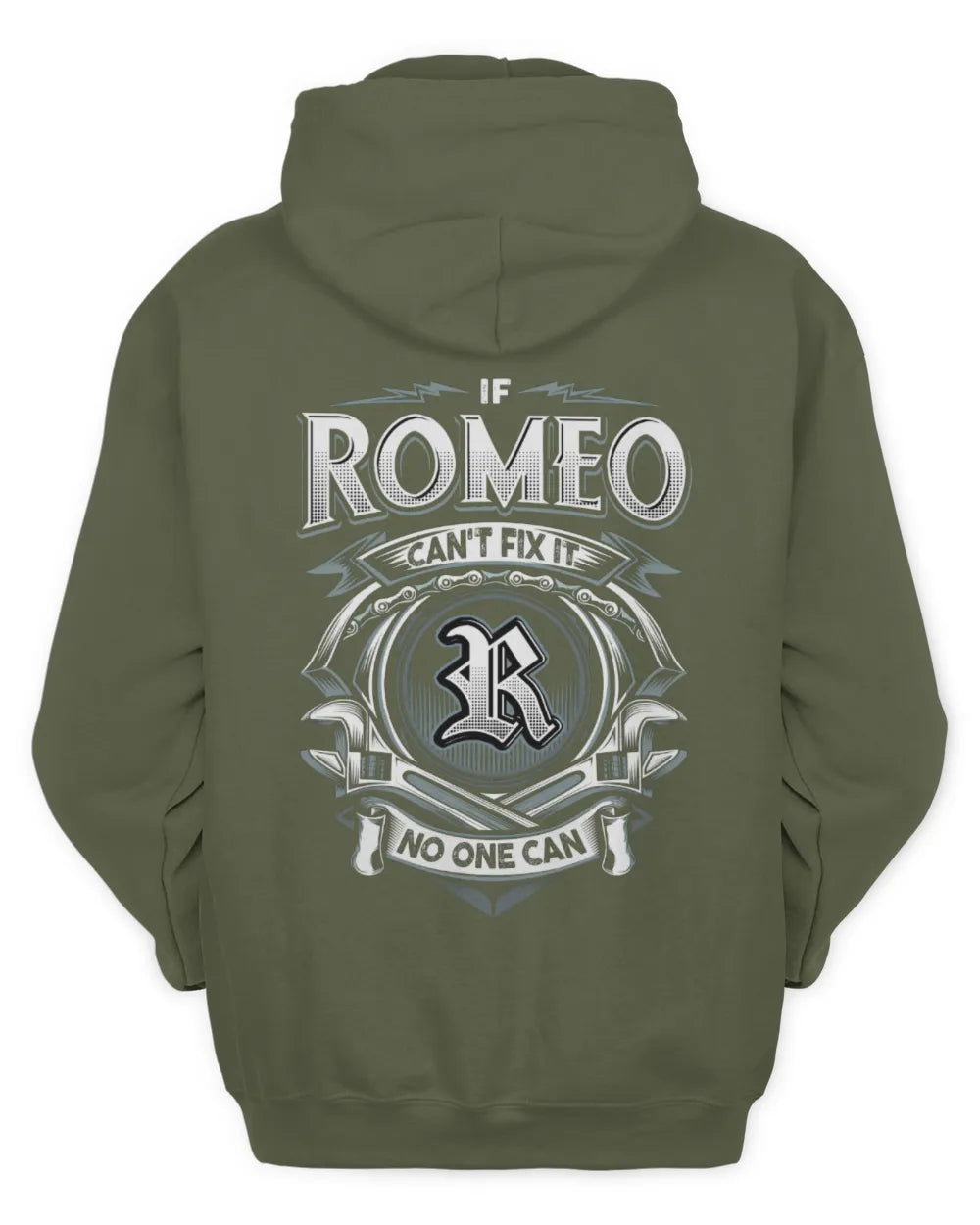 ROMEO AP81-K4-626 - Personalized Ahmed Quote Apparel “If Ahmed Can't Fix It, No One Can” - Unisex Hoodie - Military Green