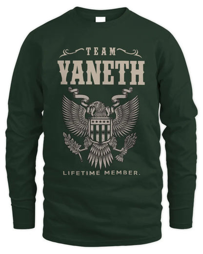 YANETH TP06-K82 – Personalized Classic Style Apparel “Team NAME Lifetime Member” - Men's Long Sleeved T-Shirt - Forest Green