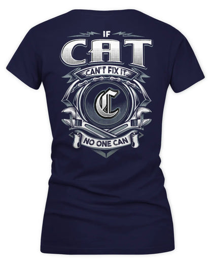CAT AP81-K4-626 - Personalized Ahmed Quote Apparel “If Ahmed Can't Fix It, No One Can” - Women's V-Neck T-Shirt - Navy