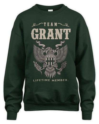 GRANT TP06-K82 – Personalized Classic Style Apparel “Team NAME Lifetime Member” - Unisex Sweatshirt - Forest Green