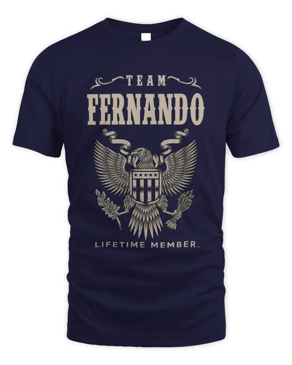 FERNANDO TP06-K82 – Personalized Classic Style Apparel “Team NAME Lifetime Member” - Unisex Standard T-Shirt - Navy