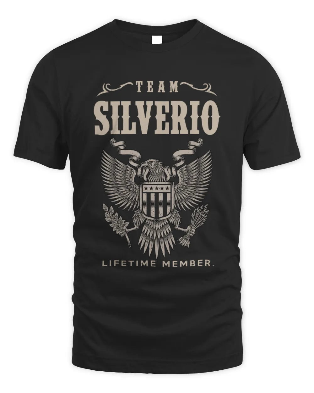 SILVERIO TP06-K82 – Personalized Classic Style Apparel “Team NAME Lifetime Member” - Unisex Standard T-Shirt - Black