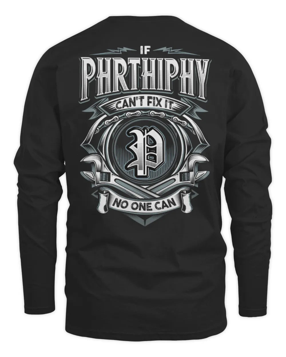 PHRTHIPHY AP81-K4-626 - Personalized Ahmed Quote Apparel “If Ahmed Can't Fix It, No One Can” - Men's Long Sleeved T-Shirt - Black