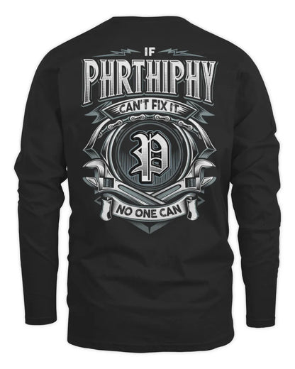 PHRTHIPHY AP81-K4-626 - Personalized Ahmed Quote Apparel “If Ahmed Can't Fix It, No One Can” - Men's Long Sleeved T-Shirt - Black