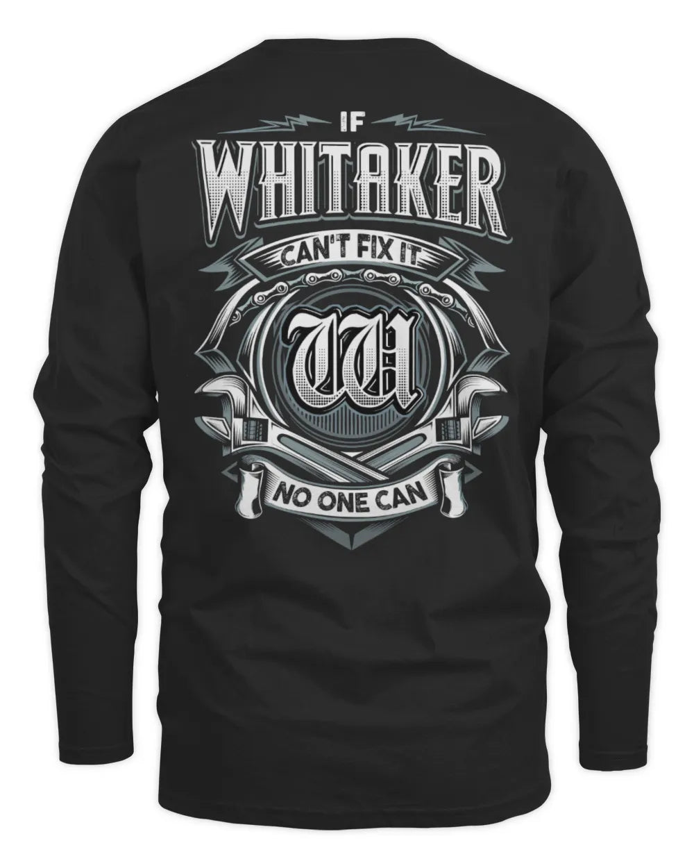 WHITAKER AP81-K4-626 - Personalized Ahmed Quote Apparel “If Ahmed Can't Fix It, No One Can” - Men's Long Sleeved T-Shirt - Black