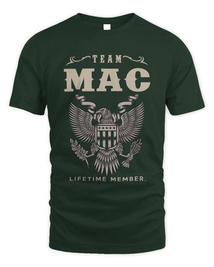 MAC TP06-K82 – Personalized Classic Style Apparel “Team NAME Lifetime Member” - Unisex Standard T-Shirt - Forest Green