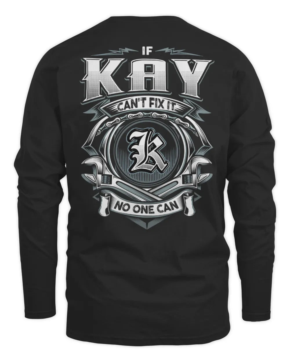 KAY AP81-K4-626 - Personalized Ahmed Quote Apparel “If Ahmed Can't Fix It, No One Can” - Men's Long Sleeved T-Shirt - Black