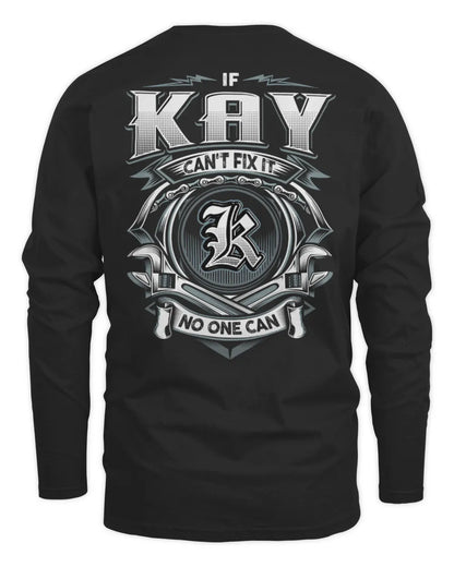 KAY AP81-K4-626 - Personalized Ahmed Quote Apparel “If Ahmed Can't Fix It, No One Can” - Men's Long Sleeved T-Shirt - Black