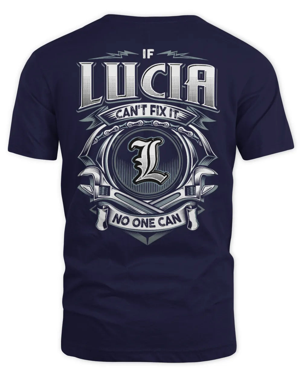LUCIA AP81-K4-626 - Personalized Ahmed Quote Apparel “If Ahmed Can't Fix It, No One Can” - Unisex Standard T-Shirt - Navy