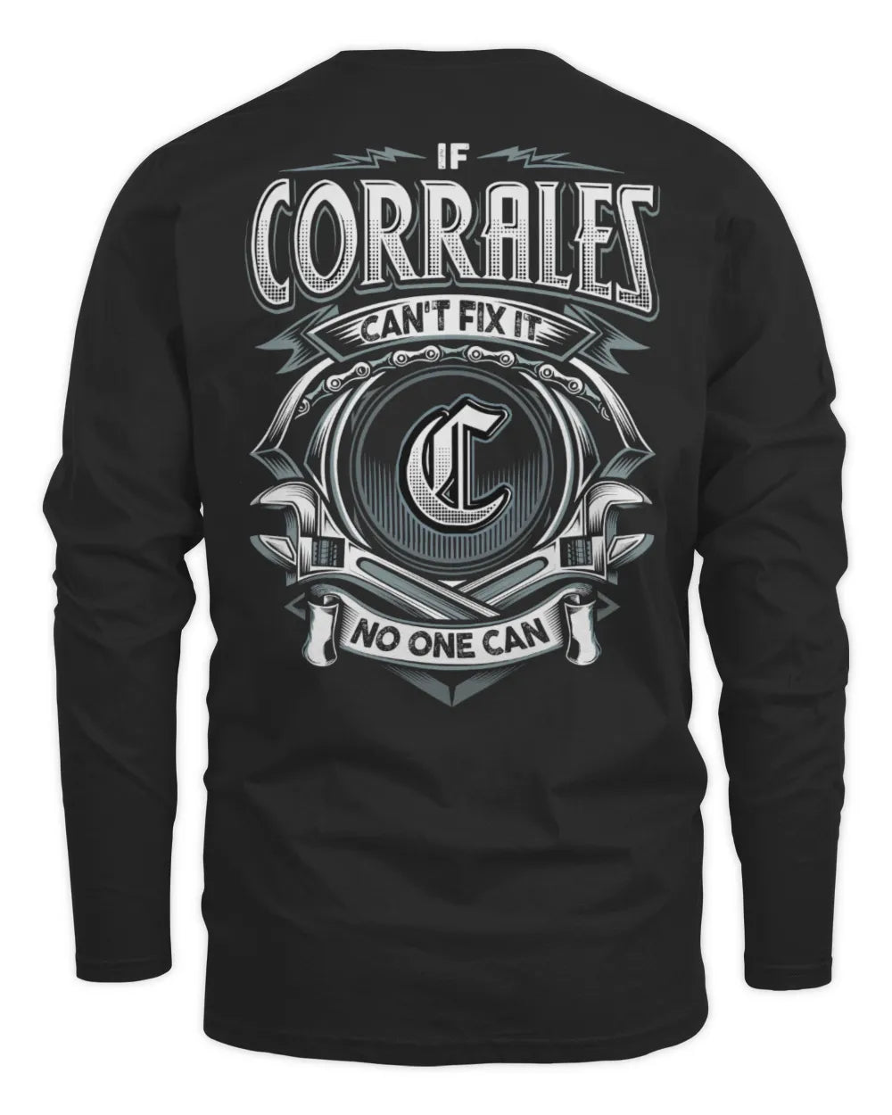 CORRALES AP81-K4-626 - Personalized Ahmed Quote Apparel “If Ahmed Can't Fix It, No One Can” - Men's Long Sleeved T-Shirt - Black