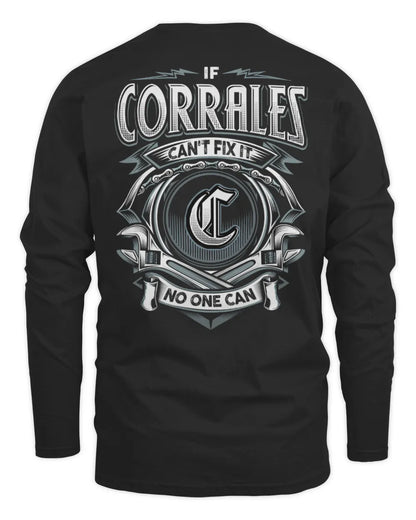 CORRALES AP81-K4-626 - Personalized Ahmed Quote Apparel “If Ahmed Can't Fix It, No One Can” - Men's Long Sleeved T-Shirt - Black