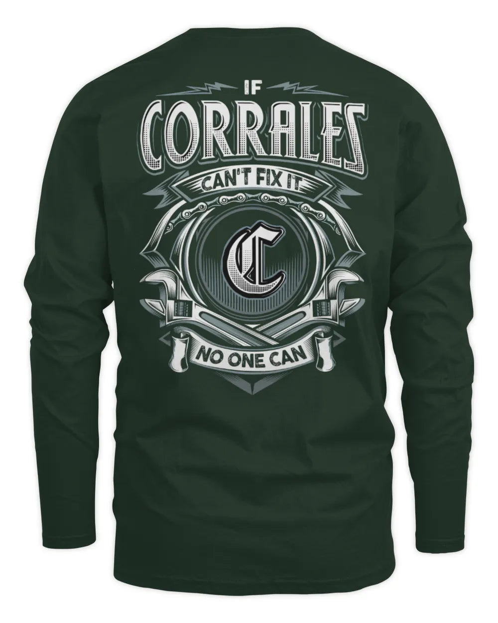 CORRALES AP81-K4-626 - Personalized Ahmed Quote Apparel “If Ahmed Can't Fix It, No One Can” - Men's Long Sleeved T-Shirt - Forest Green