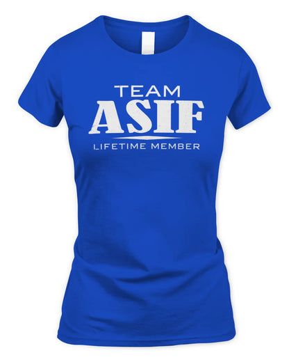 ASIF BL62-K4-128 - Personalized “Team NAME Lifetime Member” - Women's Standard T-Shirt - Royal